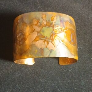 Artistic Gold and Brown Cuff Bracelet